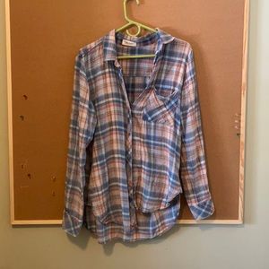 Bella Bahl Plaid Button-up tunic
